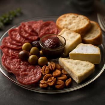 Plateau de charcuterie salami et fromages à la française