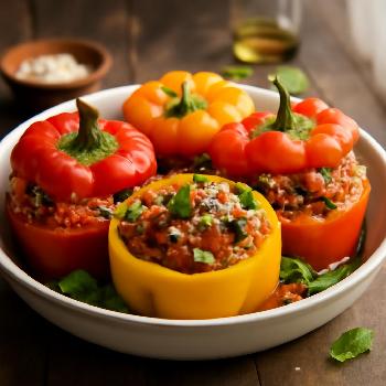 Poivrons Farcis au Quinoa et Légumes du Soleil