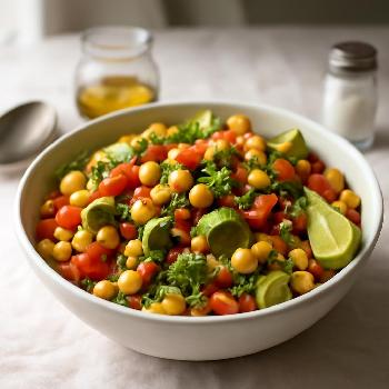 Salade de Pois Chiches, Avocat et Maïs