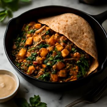 Burrito Déjeuner Végétalien aux Patates Douces et Quinoa