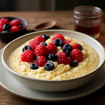 Crème de Blé Onctueuse à la Vanille et aux Fruits Rouges