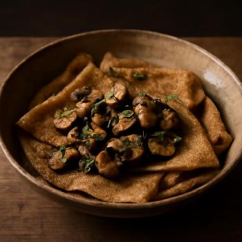 Crêpes au Sarrasin et Champignons Sautés