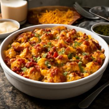 Pouding au pain salé au bacon et cheddar