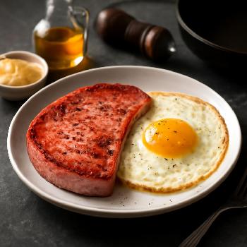 Steak de Jambon à la Poêle et Oeuf au Plat Parfait