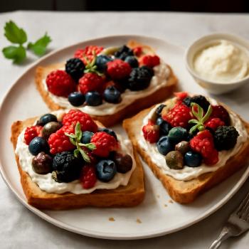 Toast aux baies et mascarpone, touche de citron