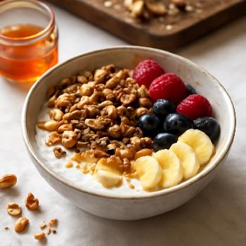 Yaourt Grec au Miel, Noix et Graines : Un Déjeuner Énergétique