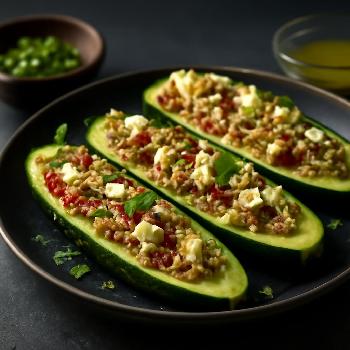 Barquettes de Courgettes Farcies au Quinoa et Feta