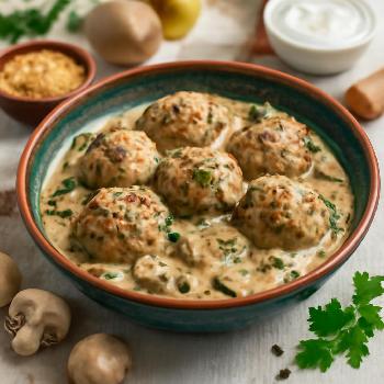 Boulettes de Dinde à la Sauce Crémeuse aux Champignons