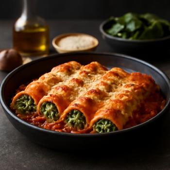 Cannellonis Épinards et Ricotta Gratinés