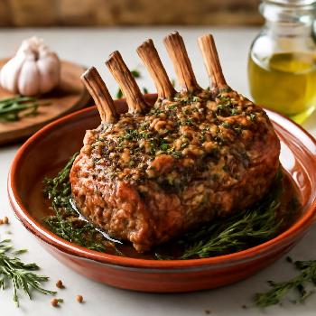 Carré d'Agneau Rôti aux Herbes et à l'Ail