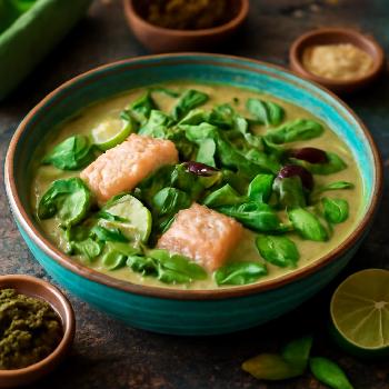 Curry Vert de Poisson Thaï aux Légumes