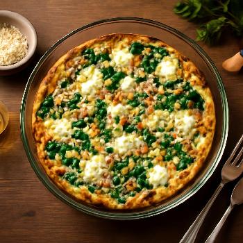 Frittata aux Épinards, Ricotta et Pignons de Pin