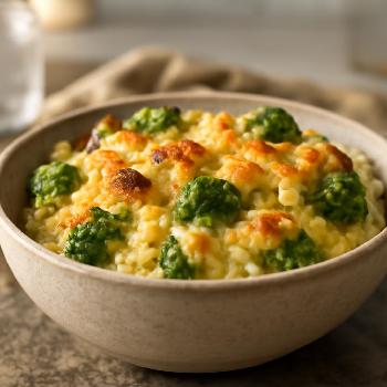Gratin de Riz au Brocoli Crémeux