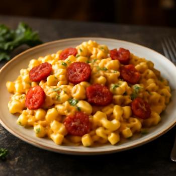 Macaroni au Fromage Trois Fromages au Chorizo