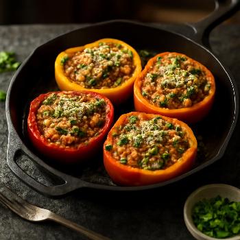 Poivrons Farcis au Quinoa et Légumes du Soleil