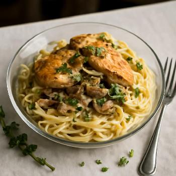 Poulet Alfredo aux Champignons : Une Variante Savoureuse et Réconfortante