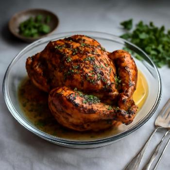 Poulet BBQ à la Flamme avec Marinade aux Herbes et Citron