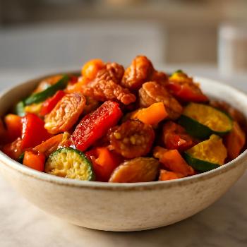 Sauté de porc aux légumes croquants