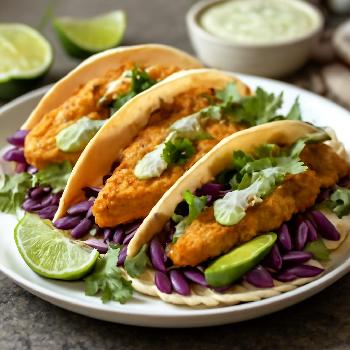 Tacos au Poisson Croustillant avec Sauce Crémeuse au Citron Vert