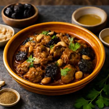 Tajine d'Agneau aux Pruneaux et Amandes: Un délice sucré-salé