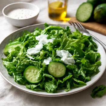 Mini Salades Vertes au Concombre, Menthe et Vinaigrette au Yaourt