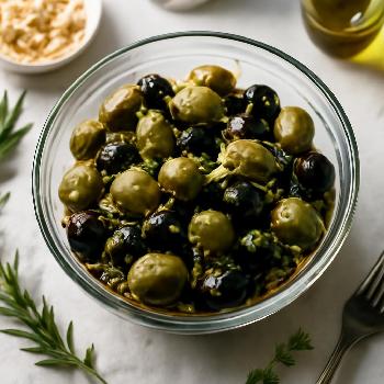 Olives Marinées Maison à l'Ail et aux Herbes