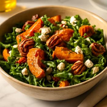 Salade Automnale de Courge Butternut Rôtie au Miel et Noix de Pécan