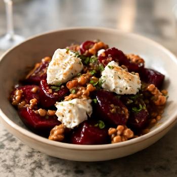 Salade de Betteraves Rôties au Chèvre et Noix
