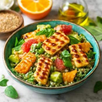 Salade de Halloumi Grillé et Quinoa aux Agrumes