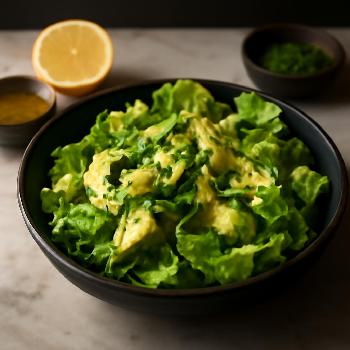 Salade de Laitue Boston à l'Avocat et Vinaigrette Citronnée
