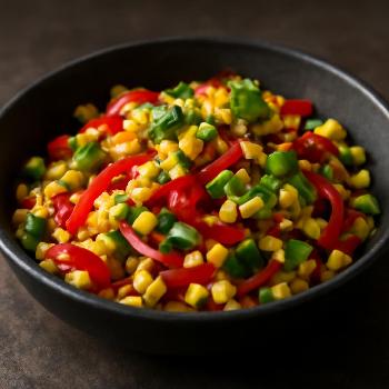 Salade de Maïs Grillé et Poivrons Rouges