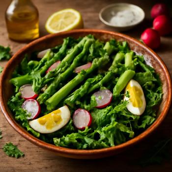 Salade de Mesclun Printanière aux Asperges et Radis