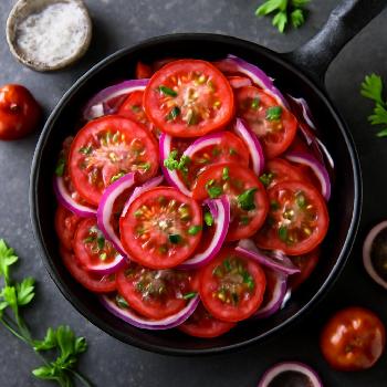 Salade de Tomates et Oignons Rouges Rafraîchissante