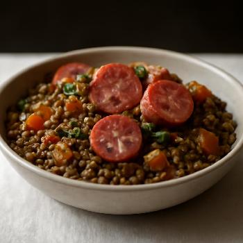 Salade Tiède de Lentilles et Saucisse Maison