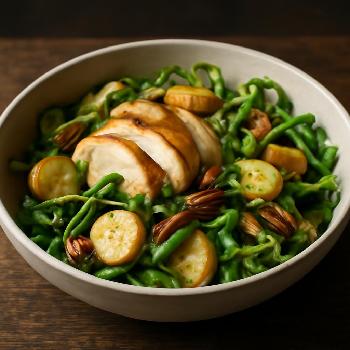 Salade Tiède de Poulet Rôti, Pommes de Terre et Vinaigrette au Miel