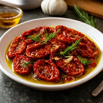 Tomates Séchées Marinées Maison à l'Huile d'Olive et Herbes Aromatiques