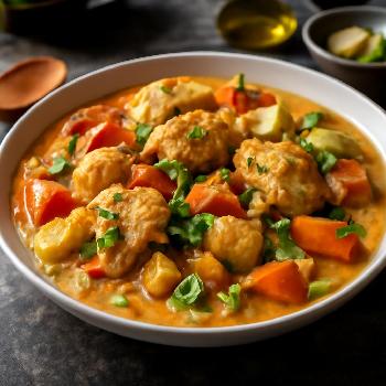 Ragoût de poulet au lait de coco et légumes