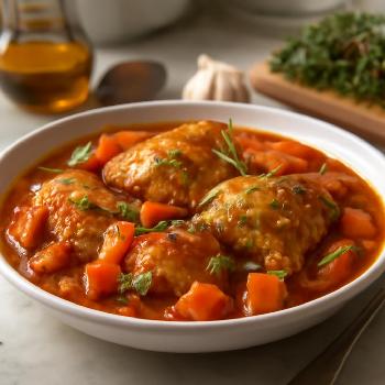 Ragoût de Poulet Parfumée aux Herbes Méditerranéennes