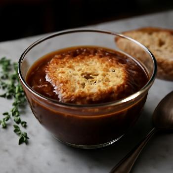 Soupe à l'Oignon Gratinée au Vin Rouge