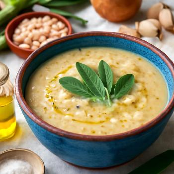 Soupe Crémeuse de Haricots Blancs à la Sauge et au Citron