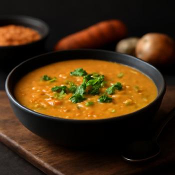 Soupe de lentilles corail et patate douce à la mijoteuse