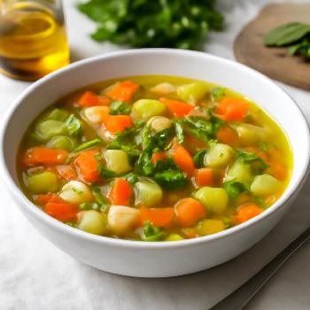 Soupe paysanne au mirepoix et herbes fraîches